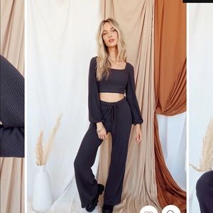 12th tribe staycation ribbed top and bottom set